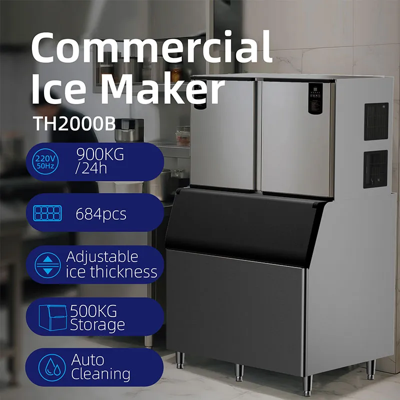 TH‑2000B Cube Ice Machine – 2000 lb Commercial Ice Cube Maker