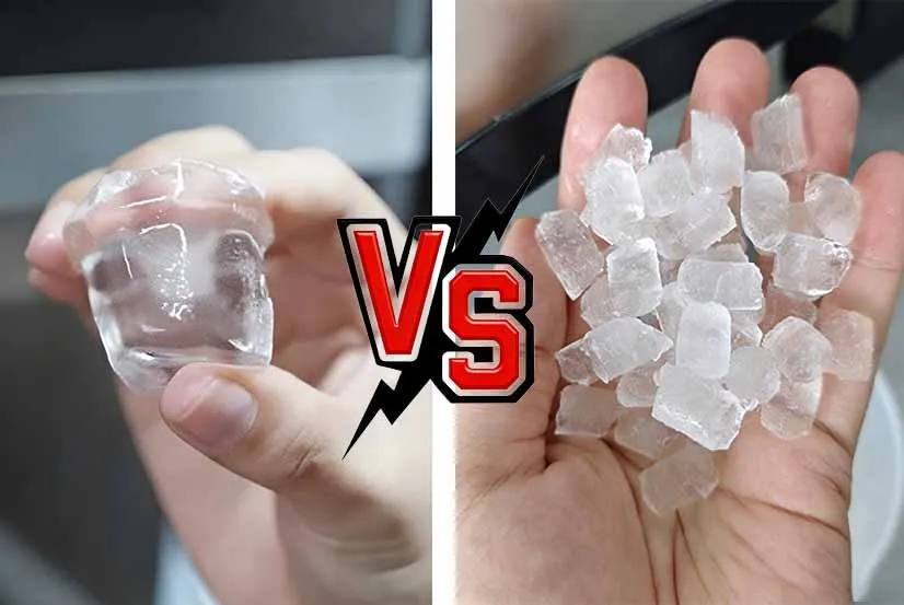 Traditional Cube Ice vs. Sonic Ice (Nugget Ice)