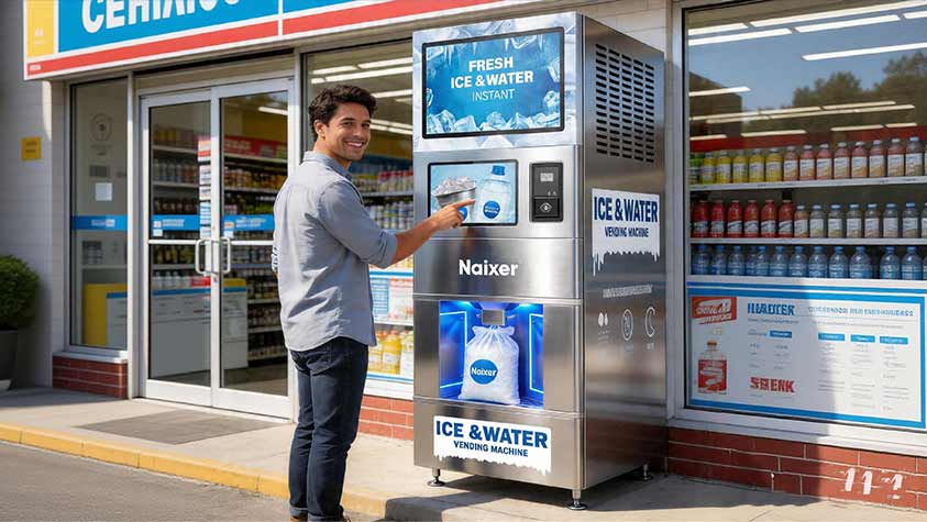 Naixer ice and water vending machine as a profitable side hustle business