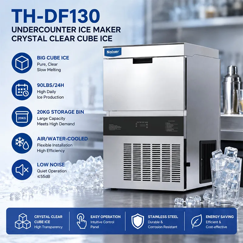 Naixer DF-130 large cube ice machine for convenience stores and high-volume retail
