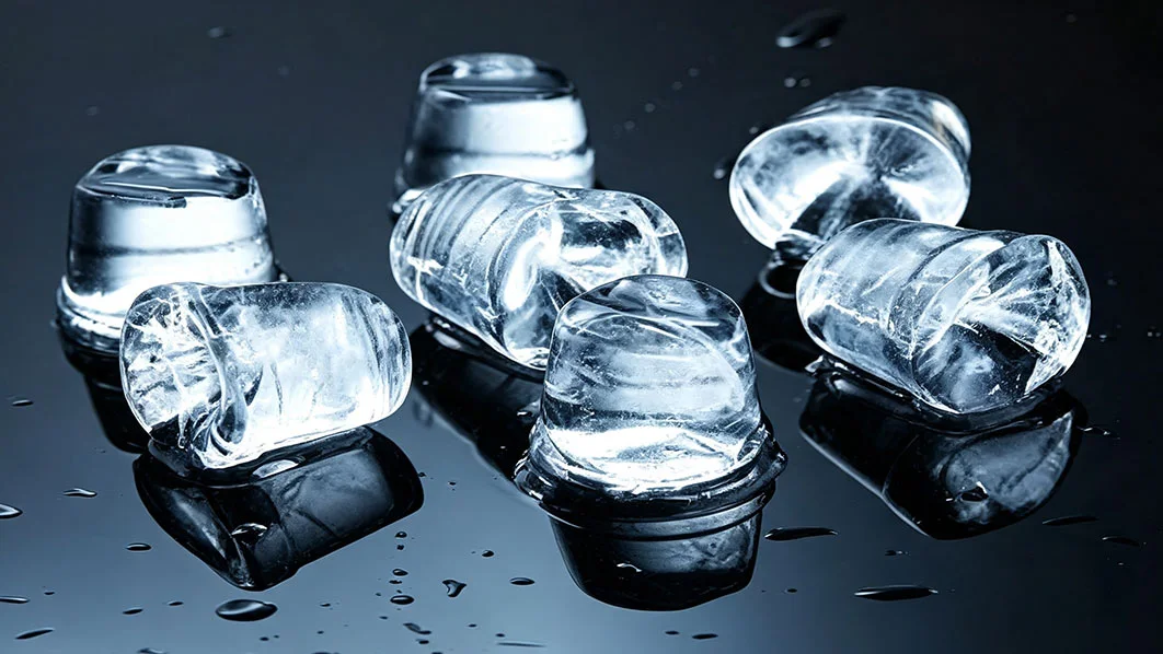 Naixer cylindrical bullet ice machine producing slow-melting ice for takeout coffee